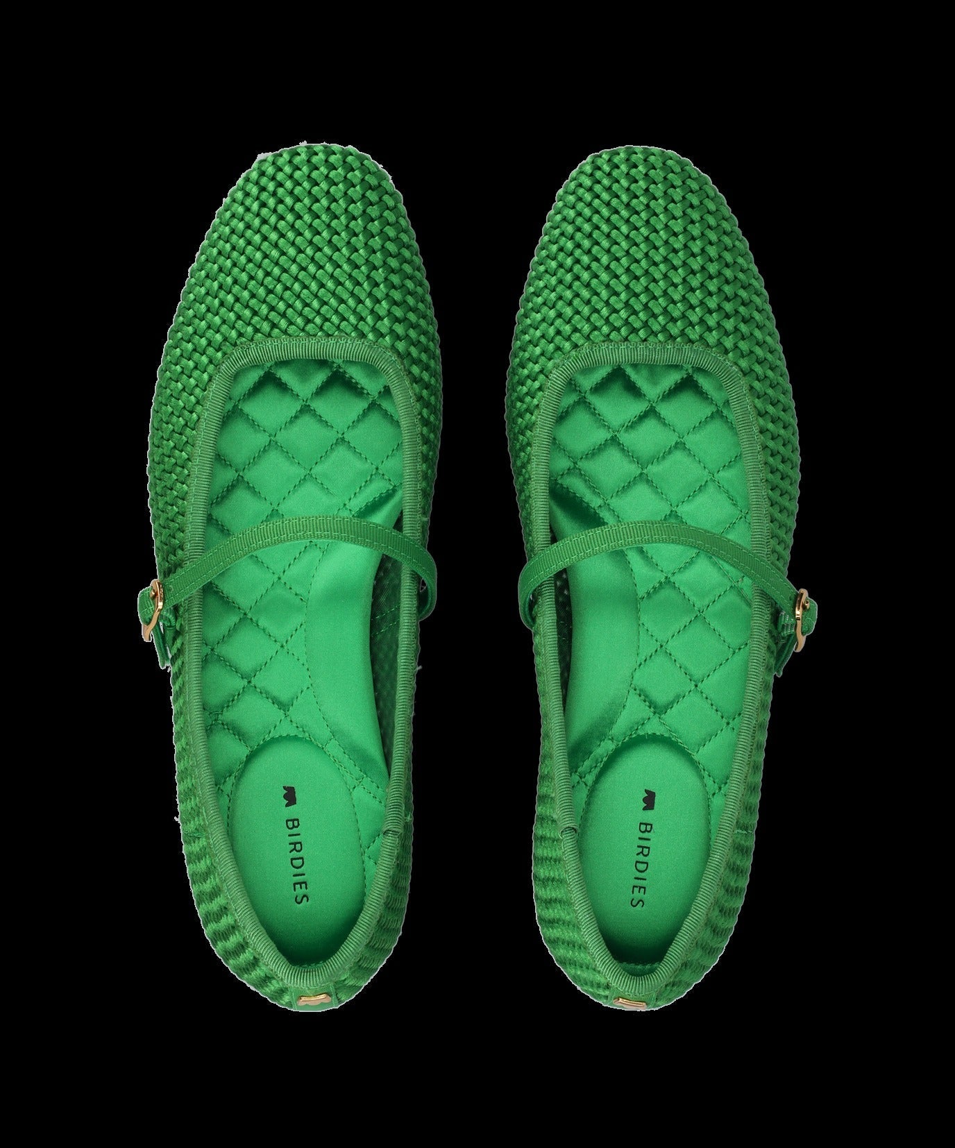The Hummingbird Mary Jane - Kelly Green Woven Satin