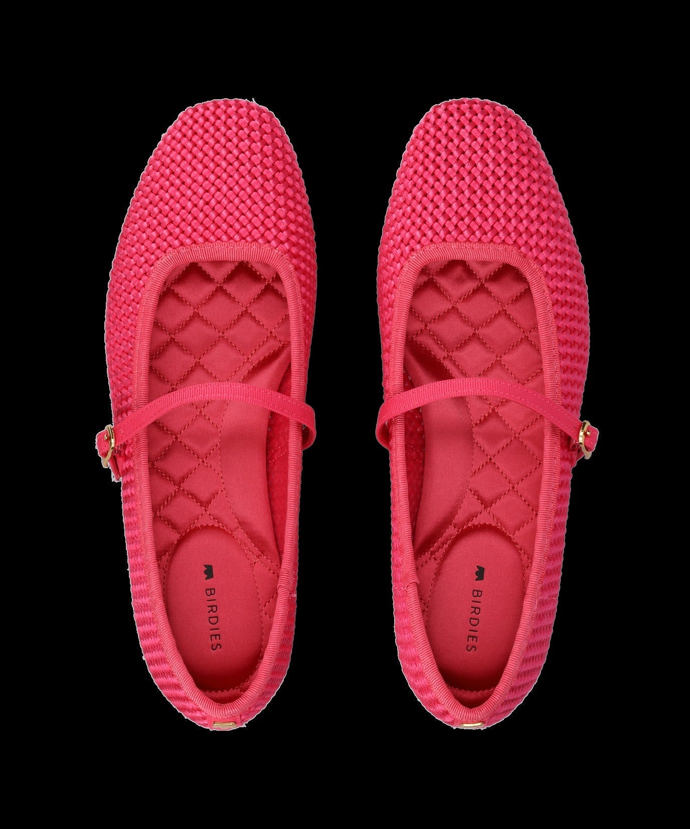 The Hummingbird Mary Jane - Hot Pink Woven Satin