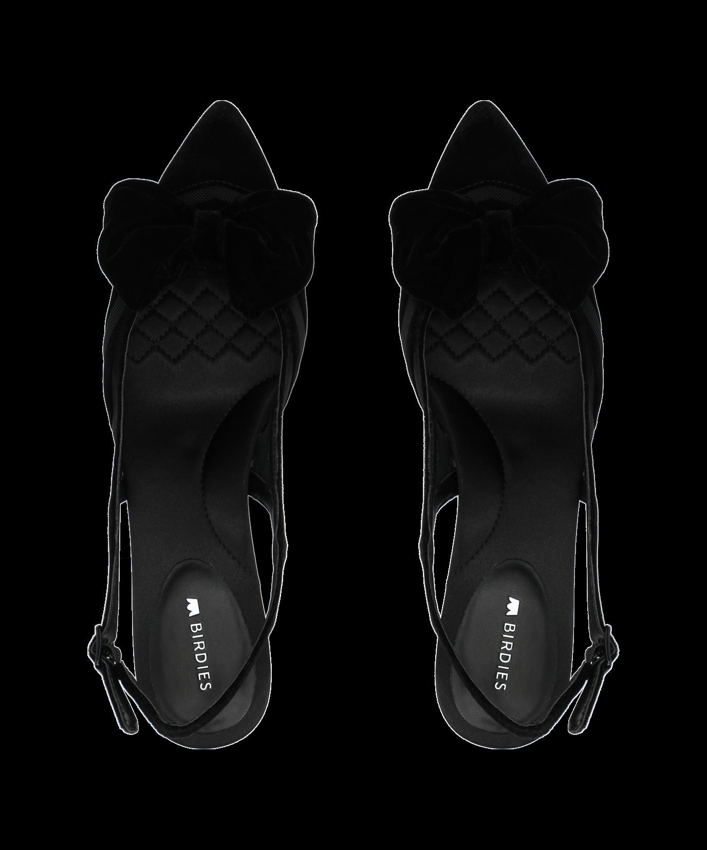 The Goldfinch Kitten Heel - Black Velvet Mesh