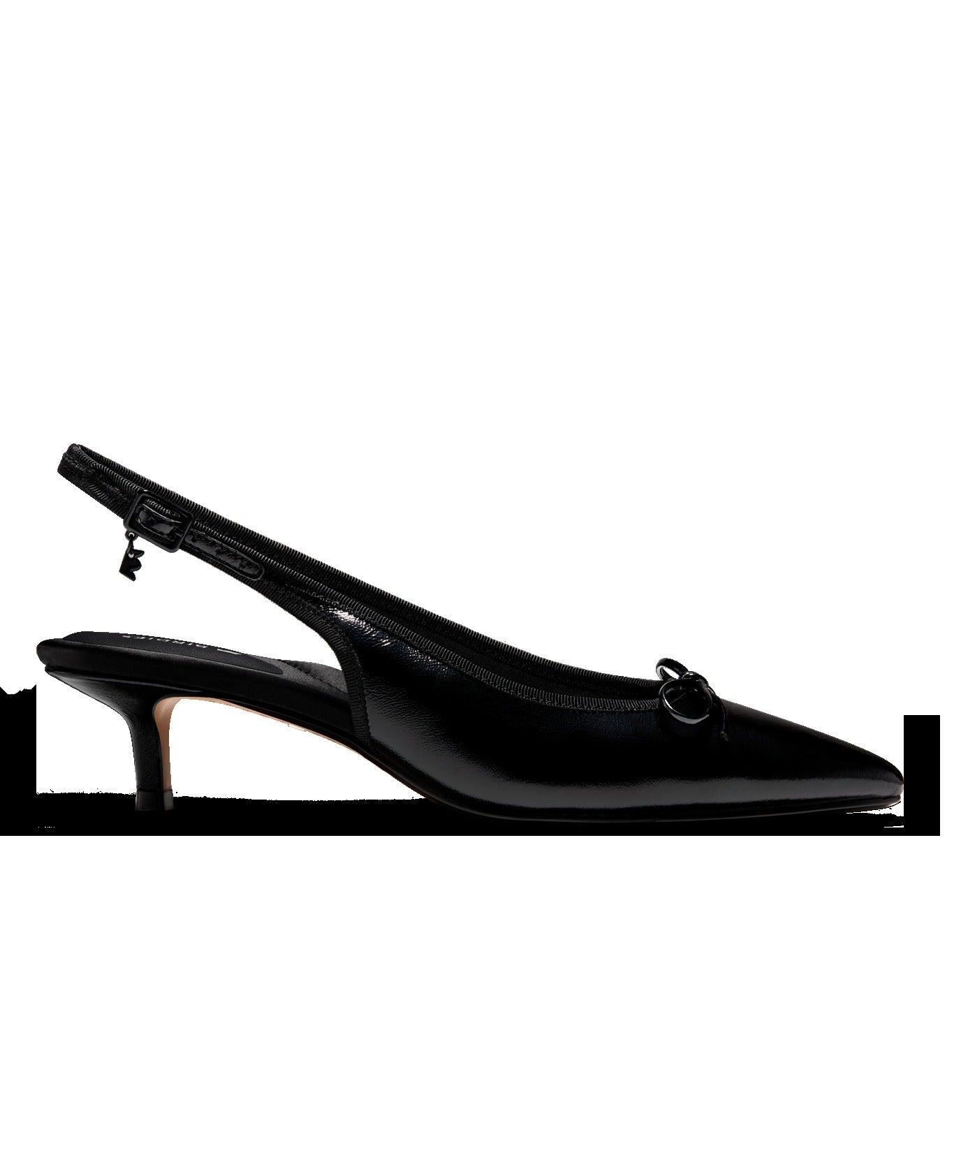 The Goldfinch Kitten Heel - Black Patent Leather