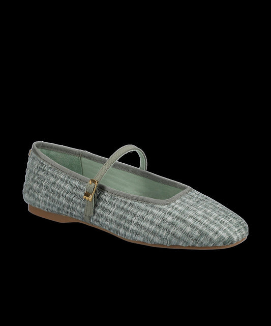 The Hummingbird Mary Jane - Seafoam Raffia