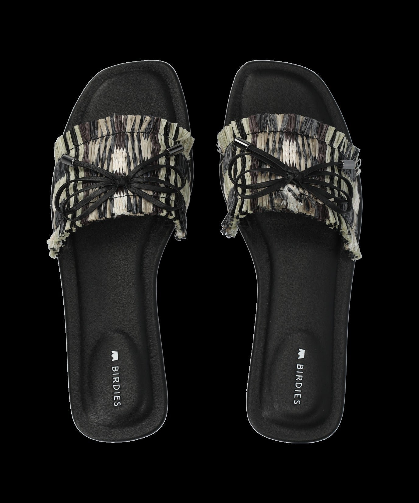 The Kiwi Bow - Black Multi Raffia