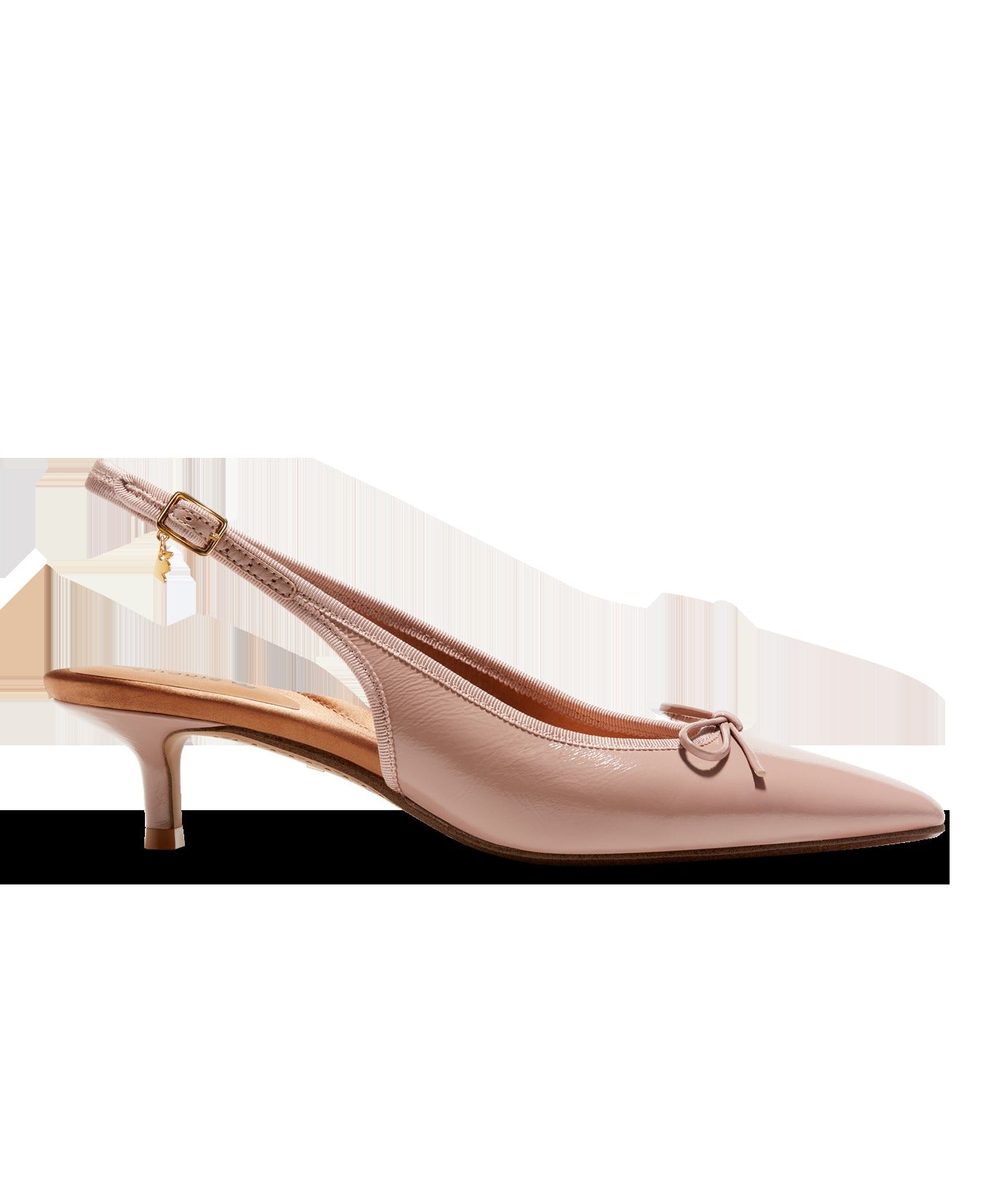 The Goldfinch Kitten Heel - Blush Patent Leather