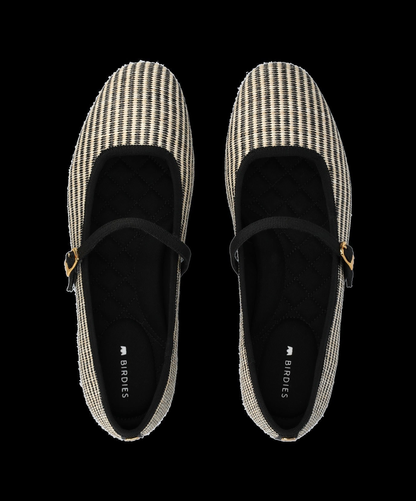 The Hummingbird Mary Jane - Black/Off White Two Tone Raffia