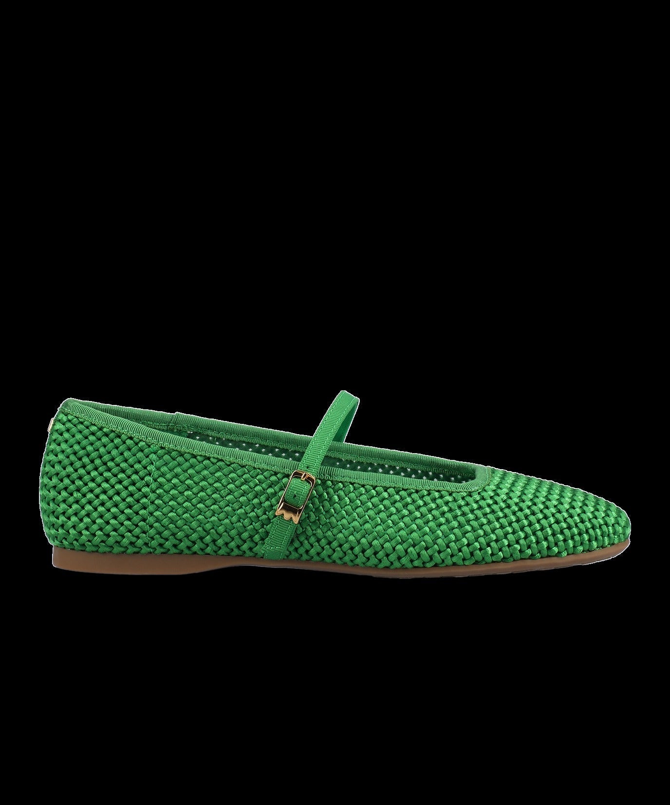 The Hummingbird Mary Jane - Kelly Green Woven Satin
