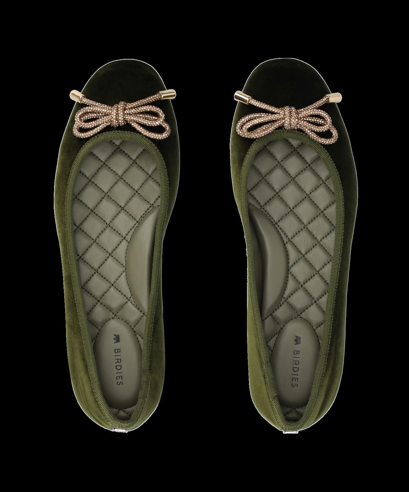 The Hummingbird - Evergreen Velvet Jeweled Bow