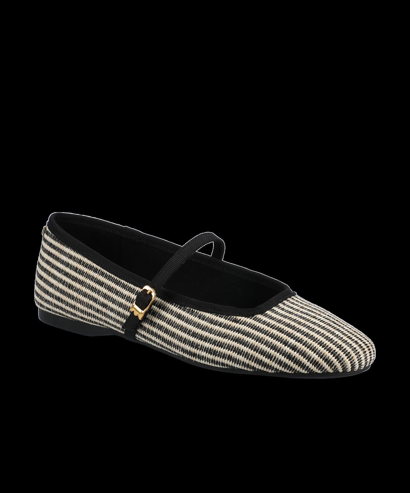 The Hummingbird Mary Jane - Black/Off White Two Tone Raffia