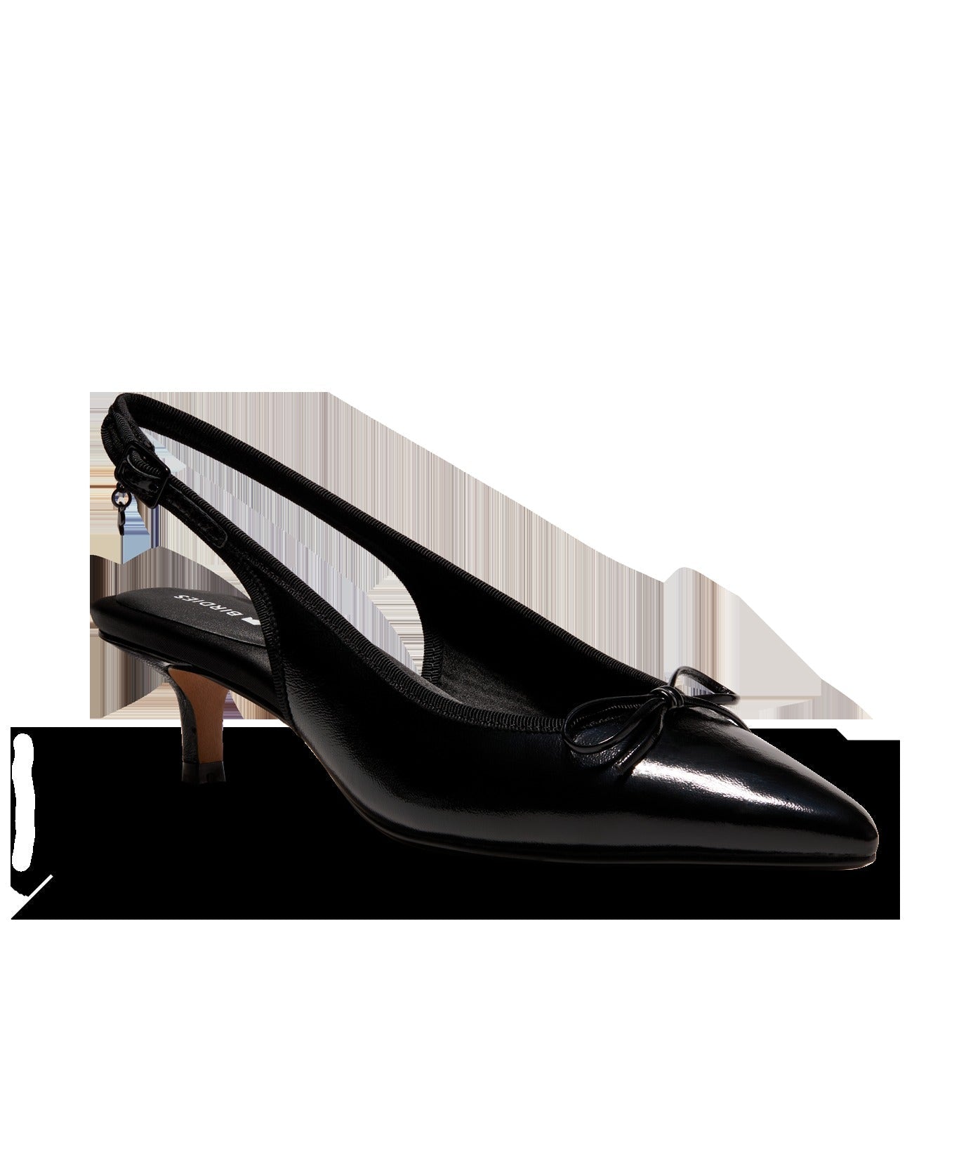 The Goldfinch Kitten Heel - Black Patent Leather
