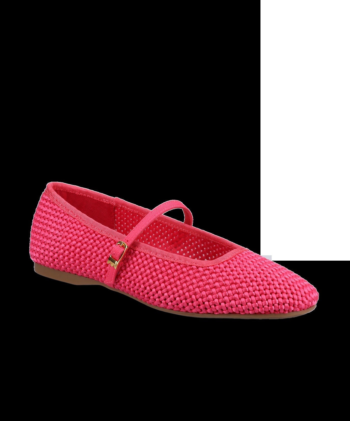 The Hummingbird Mary Jane - Hot Pink Woven Satin