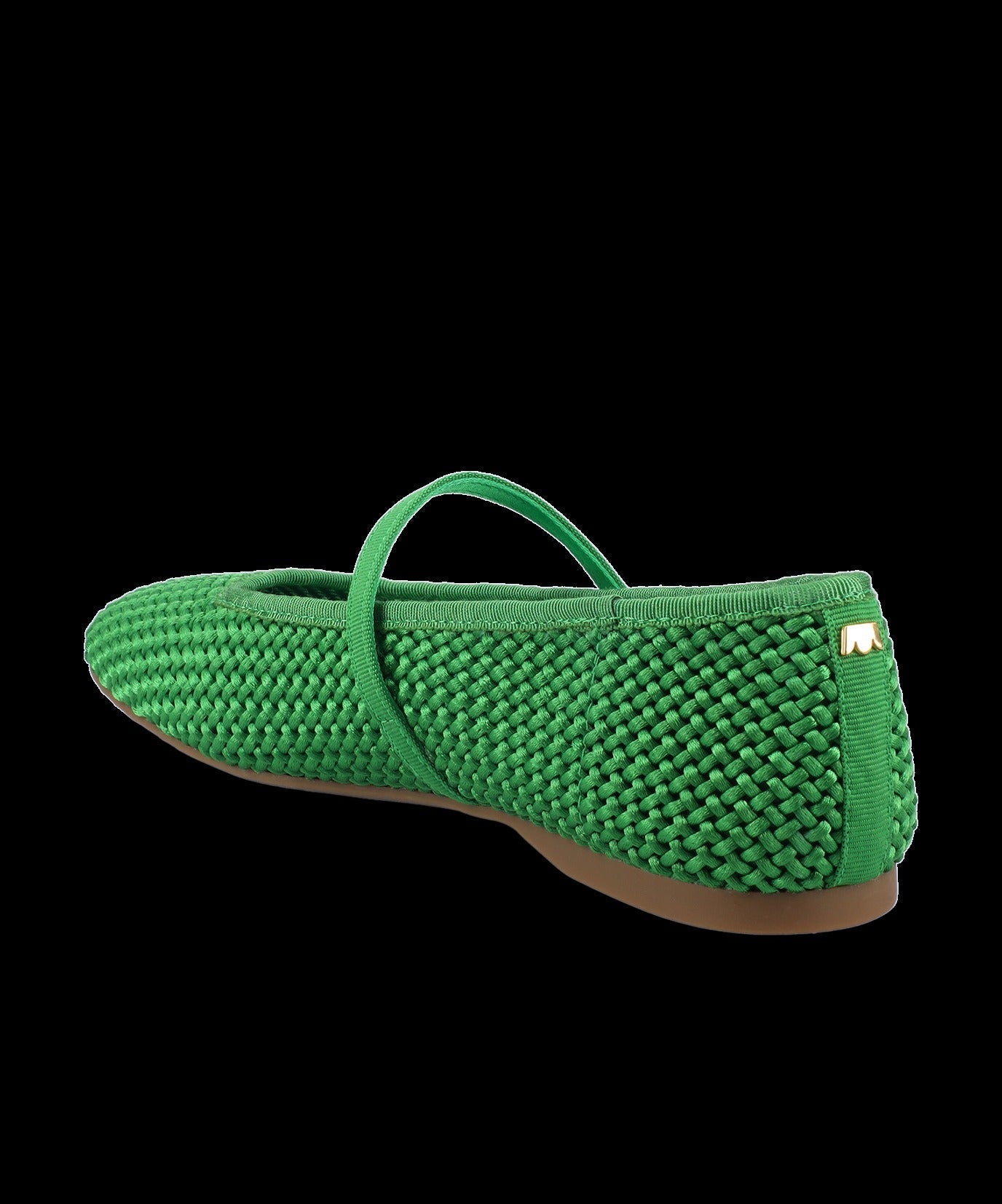 The Hummingbird Mary Jane - Kelly Green Woven Satin