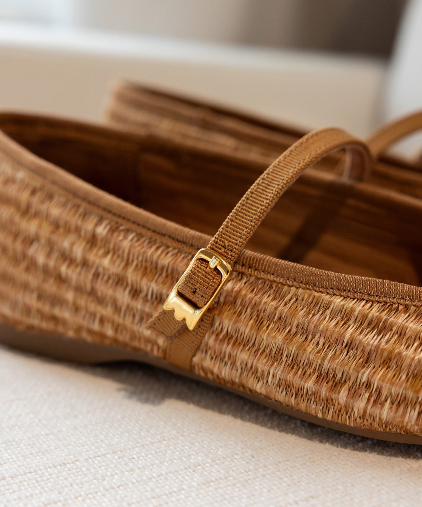 The Hummingbird Mary Jane - Tan Raffia