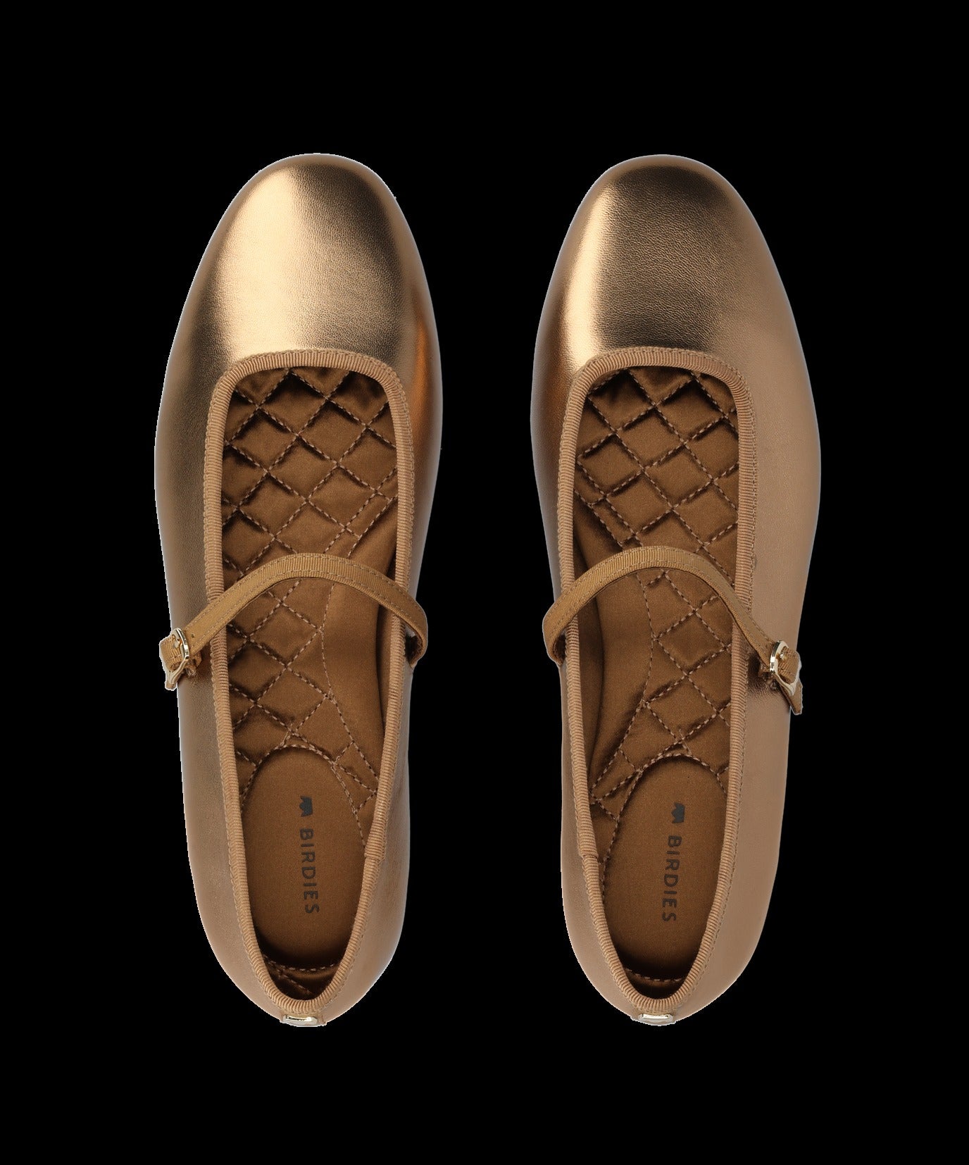 The Hummingbird Mary Jane - Vintage Gold Metal Leather