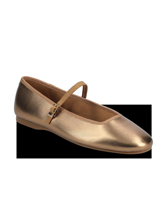 The Hummingbird Mary Jane - Vintage Gold Metal Leather
