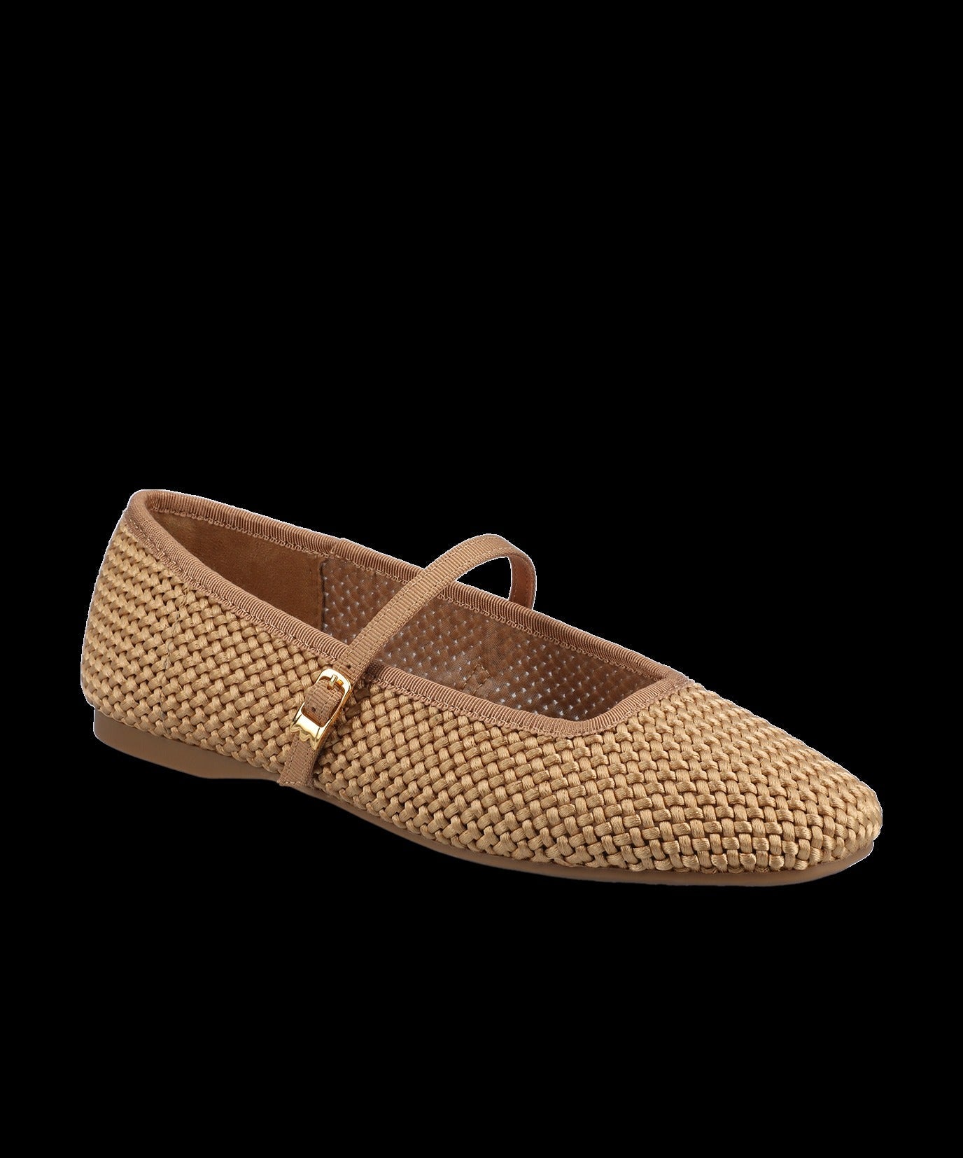 The Hummingbird Mary Jane - Gold Woven Satin