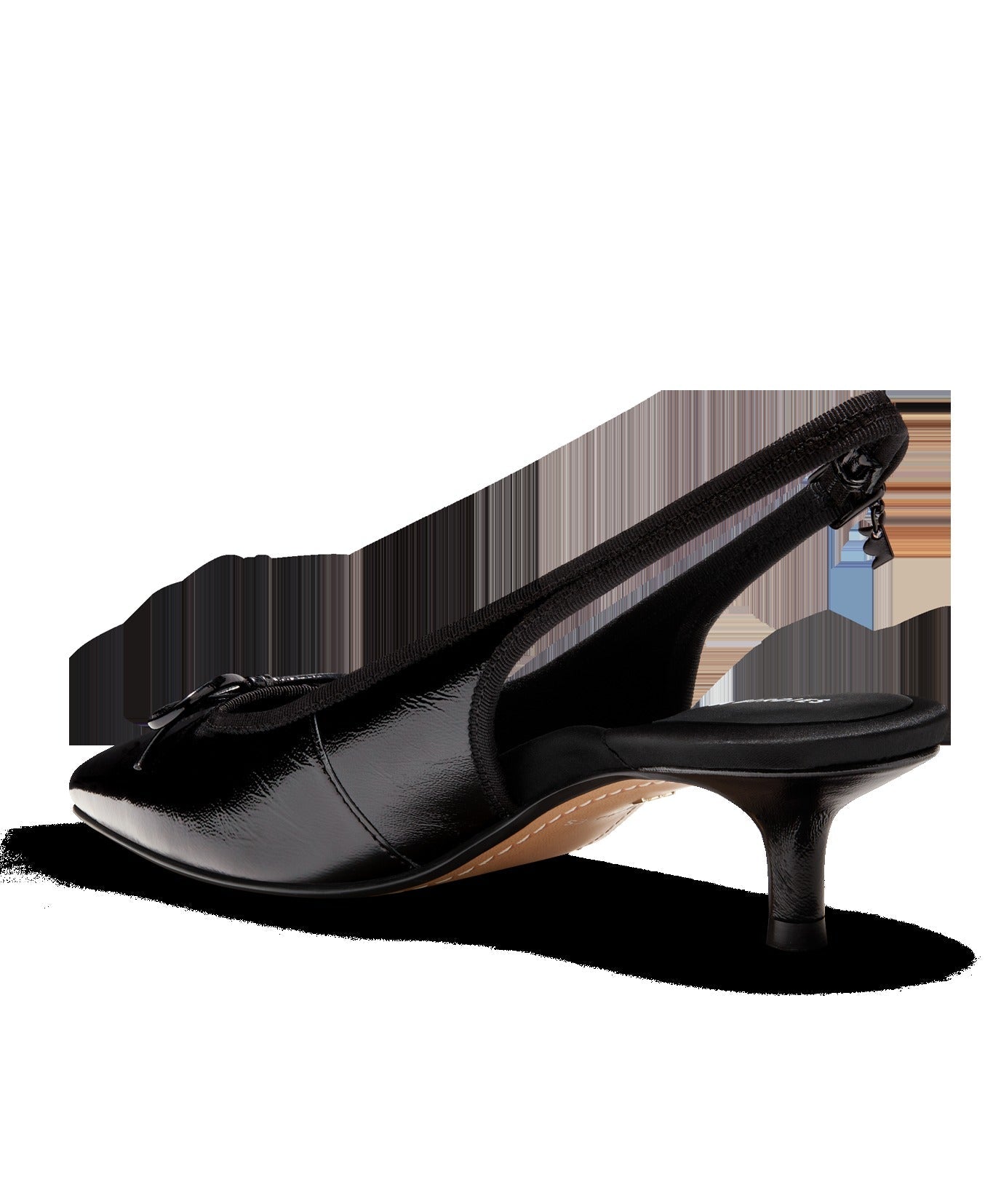 The Goldfinch Kitten Heel - Black Patent Leather