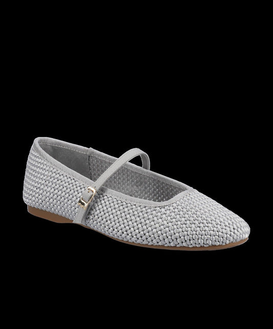 The Hummingbird Mary Jane - Silver Woven Satin