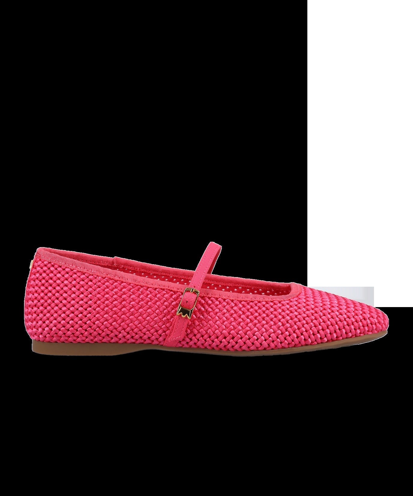 The Hummingbird Mary Jane - Hot Pink Woven Satin